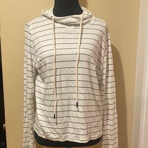NWT Marine Layer White and Black Striped Hoodie